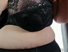 BBW Milf wife big tits in leather and lace